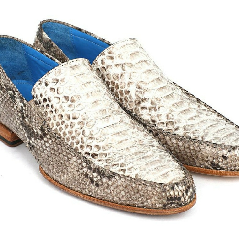 Paul Parkman Men's Natural Genuine Python Loafers 